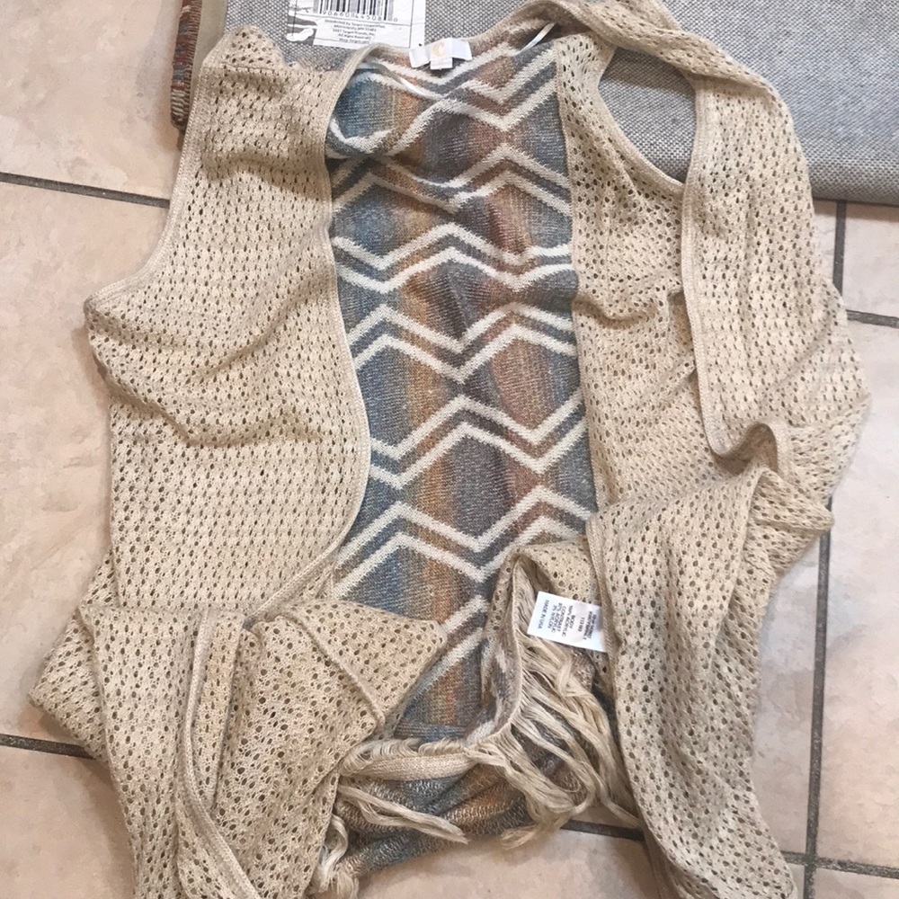 Long cardigan with fringe